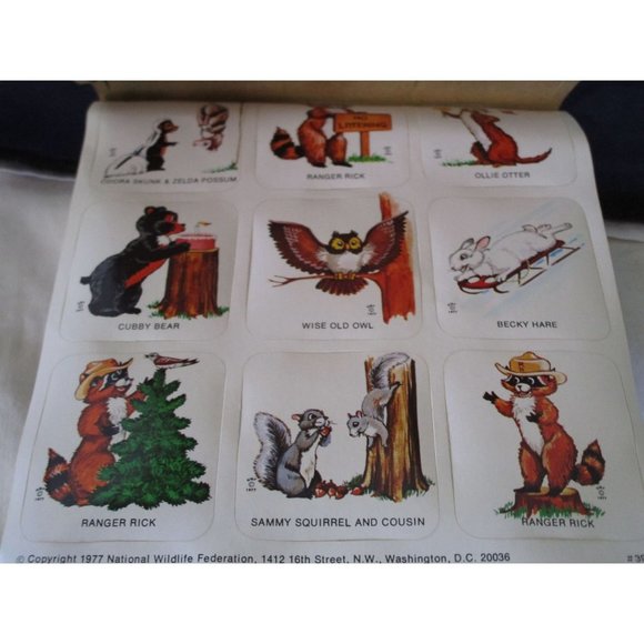 Ranger Rick and Friends 32 Stickers 1977 National Wildlife Federation Bowed GUC - Picture 11 of 15